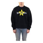 Heren Star Sprayed Sweater Zwart Palm Angels , Black , Heren