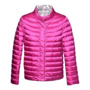 Reversible down jacket in fuchsia nylon Baldinini , Pink , Dames