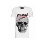 Witte T-shirt met ronde hals Philipp Plein , White , Heren