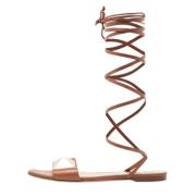 Pre-owned Leather sandals Valentino Vintage , Brown , Dames