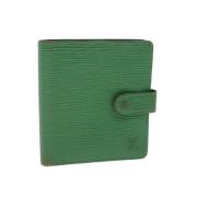 Pre-owned Leather wallets Louis Vuitton Vintage , Green , Dames