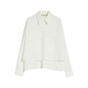 Zware Katoenen Poplin Crop Shirt Max Mara Weekend , White , Dames
