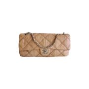 Pre-owned Leather chanel-bags Chanel Vintage , Beige , Dames