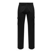 Straight Trousers Only & Sons , Black , Heren
