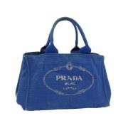 Pre-owned Canvas handbags Prada Vintage , Blue , Dames