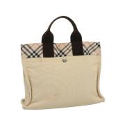 Pre-owned Canvas handbags Burberry Vintage , Beige , Dames