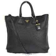 Pre-owned Leather handbags Prada Vintage , Black , Dames