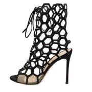 Pre-owned Mesh sandals Gianvito Rossi Pre-owned , Black , Dames