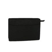 Pre-owned Leather clutches Louis Vuitton Vintage , Black , Dames