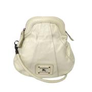 Pre-owned Leather shoulder-bags Burberry Vintage , White , Dames