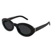 Zwarte Bold Oval Zonnebril SL M136 Saint Laurent , Black , Unisex