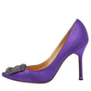 Pre-owned Satin heels Manolo Blahnik Pre-owned , Purple , Dames