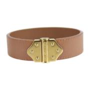 Pre-owned Leather bracelets Louis Vuitton Vintage , Beige , Dames