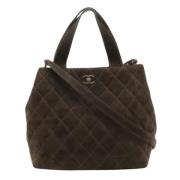 Pre-owned Suede totes Chanel Vintage , Brown , Dames