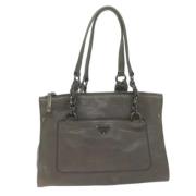 Pre-owned Leather shoulder-bags Prada Vintage , Gray , Dames