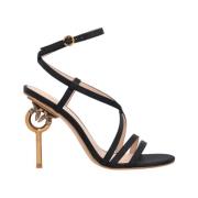 High Heel Sandals Pinko , Black , Dames