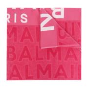 Strandhanddoek met logo Balmain , Pink , Heren