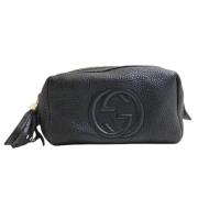 Pre-owned Leather clutches Gucci Vintage , Black , Dames