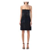 Zwarte Denim Mini Jurk Voyou Bandjes Givenchy , Black , Dames