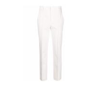 Witte katoenblend chino`s Brunello Cucinelli , White , Dames