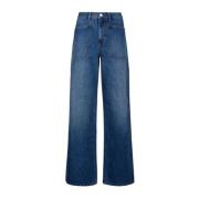Wide Jeans Tory Burch , Blue , Dames