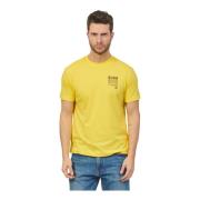 Gele T-shirt met Logo Print Suns , Yellow , Heren