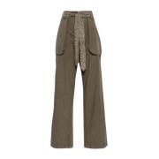 Wide Trousers R13 , Green , Dames