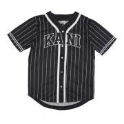 Pinstripe Baseball Shirt met knopen Karl Kani , Black , Heren