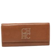 Pre-owned Leather wallets Carolina Herrera Pre-owned , Brown , Dames