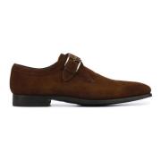 Cognac Suede Gespschoenen Magnanni , Brown , Heren