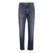 Slim-Fit Gewassen Denim Jeans met Contraststiksels Dolce & Gabbana , B...