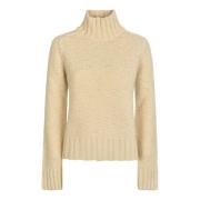 Crèmewitte Hoge Coltrui van Wol Jil Sander , Beige , Dames