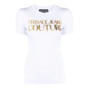 Witte T-shirt en Polo Collectie Versace Jeans Couture , White , Dames