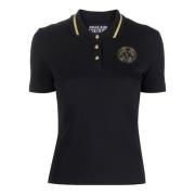 Zwarte Polo Shirt Versace Jeans Couture , Black , Dames