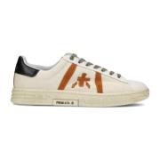 Wit leren en natuurlijke canvas sneakers Premiata , Multicolor , Heren