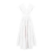 Elegante Poplin Jurk Pinko , White , Dames