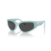 Blue Sunglasses Dark Grey Lenses Tiffany , Blue , Dames