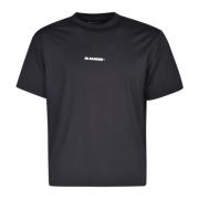 Zwart Noos Heren T-Shirt Jil Sander , Black , Heren