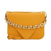 Stijlvolle Leren Clutch Tas Bottega Veneta , Orange , Dames