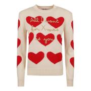 Sweatshirt met hartprint MC2 Saint Barth , Beige , Dames
