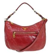 Pre-owned Leather shoulder-bags Prada Vintage , Red , Dames
