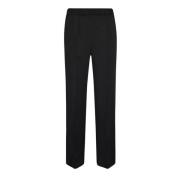 Elegante zwarte satijnen broek met wijde pijpen Jil Sander , Black , D...