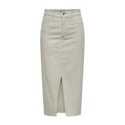 Midi Skirts Only , Gray , Dames