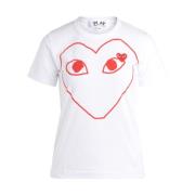 T-Shirts Comme des Garçons Play , White , Dames