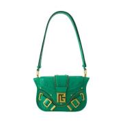 Pre-owned Leather shoulder-bags Balmain Pre-owned , Green , Dames