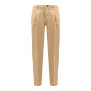 Beige Katoenen Broek met Pincers Incotex , Beige , Heren