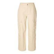 Cropped Trousers Selected Femme , Beige , Dames