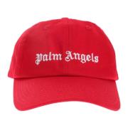 Rode Katoenen Hoed - Regular Fit Palm Angels , Red , Heren