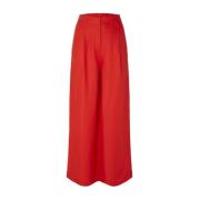 Wide Trousers Selected Femme , Red , Dames