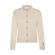 Angelika Beige Cardigan met Gouden Knopen Busnel , Beige , Dames